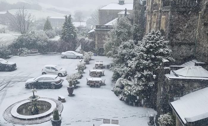 Craig Y Nos Castle in Brecon Beacons, South Wales - Dog Friendly Accommodation, B&B and Hotel. Winter and snow.